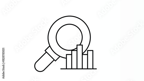 Data Research Symbol for Analysis, Insights, Market Study, and Information Discovery