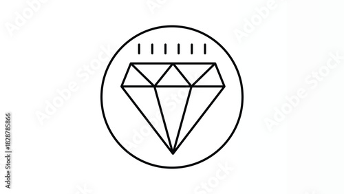 Premium Jewel Icon Representing Luxury Value, Quality, and High-End Business Assets