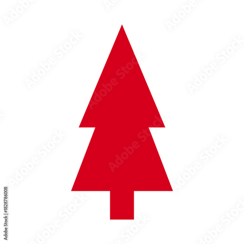 Elegant Minimalist Red Pine Tree Nature Symbol Illustration. ( original illustration, not AI generated ).