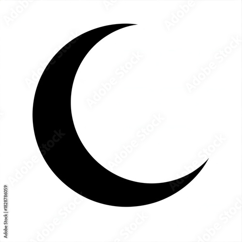 Moon in the Darkness: A stark, minimalist portrayal of a crescent moon, bathed in darkness, evoking mystery and the silent beauty of the night sky.