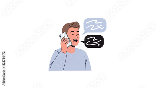 Modern Communication Man Engaged in a Dynamic Phone Conversation via Smartphone
