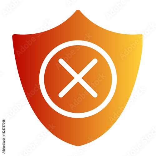 Security Risk No Guarantee Icon from Growth Marketing Collection (Glyph Gradient Style)