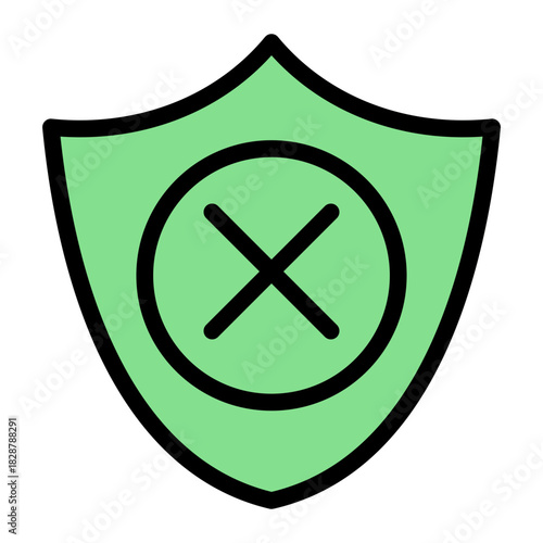 Security Risk No Guarantee Icon from Growth Marketing Collection (Glyph Color Lineal Style)