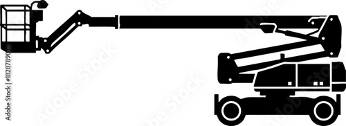 Telescopic Boom Lift Aerial Platform Construction Icon