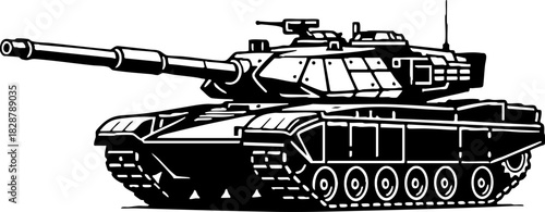 Military Tank Weapon Vector Illustration Graphic