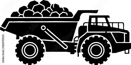 Heavy Hauler Mining Dump Truck Black Icon