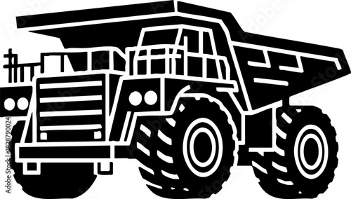 Heavy Duty Mining Dump Truck Vehicle Icon