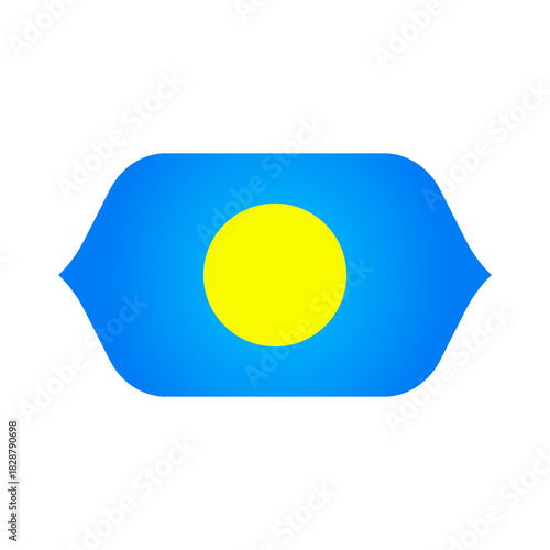 Free Download Stylized Curved PALAU Flag Icon , Modern PALAU Emblem, Clean Shape, High-Quality PNG - GFXLoad