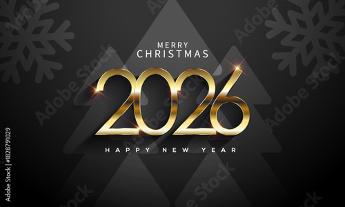 2026 Happy New Year, Gold