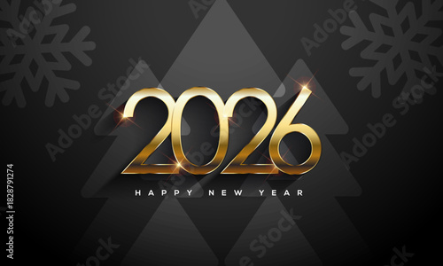 2026 Happy New Year, Gold