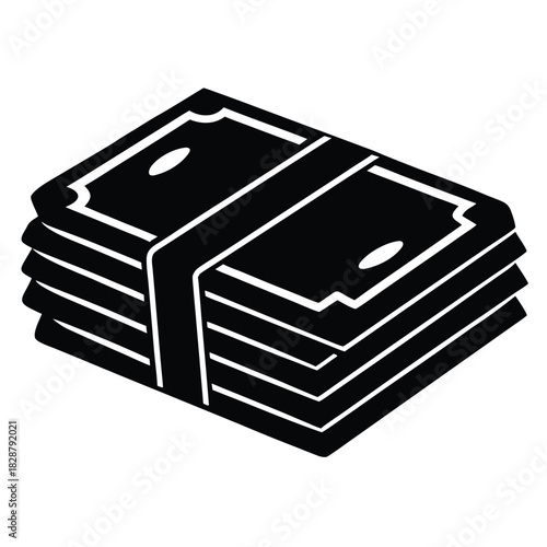 cash stack on white background