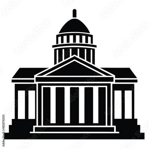 courthouse vector style on white background