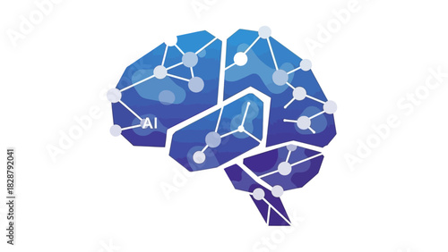 Abstract representation of a human brain with interconnected nodes, symbolizing artificial intelligence and neural networks.