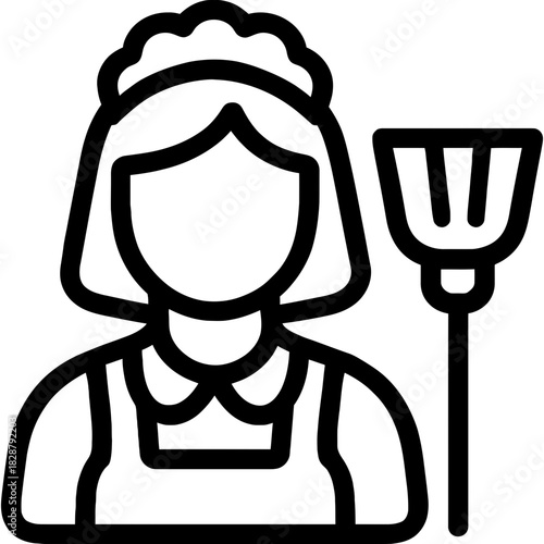 Minimalistic housekeeper icon design