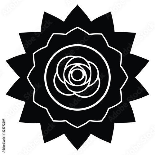 rosette vector style on white background