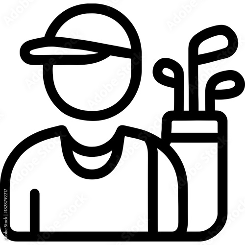 Minimalistic golf caddie icon design