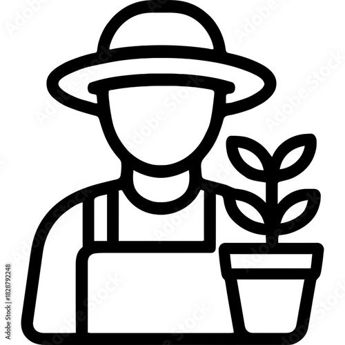 Minimalistic horticulturist icon design