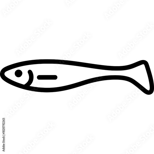 Minimalistic fluke jerk shad outline icon
