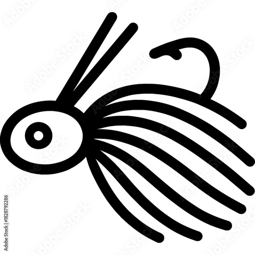 Minimalistic football jig outline icon