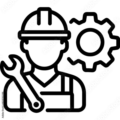 Minimalistic industrial machinery icon