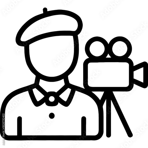 Minimalistic film director icon
