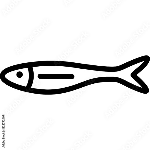 Minimalistic fluke jerk shad outline icon