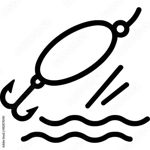 Skipping lure outline icon