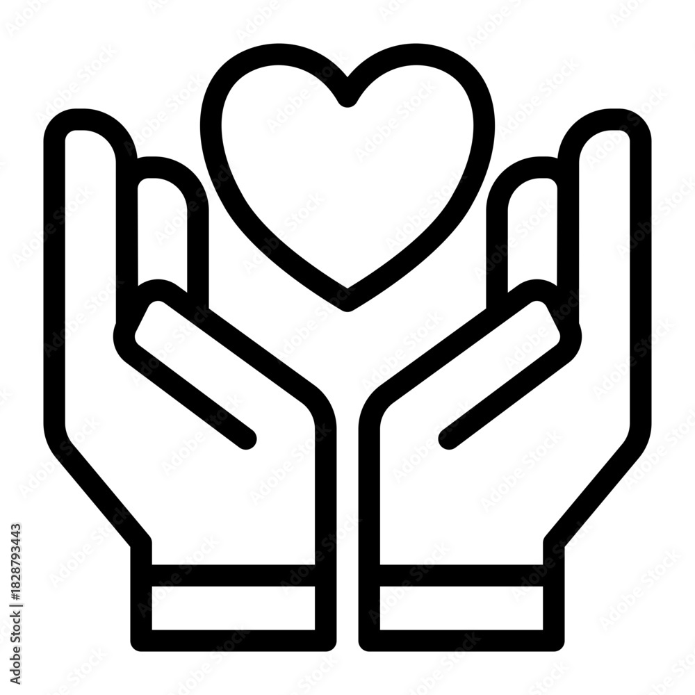 Fototapeta premium Thankful Appreciation Empathy Care Icon from Customer Assessment Collection (Outline style)