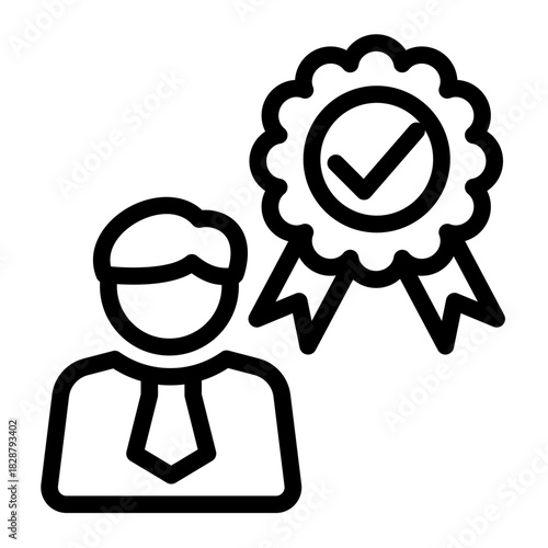 Expert Verified Certificate Trust Icon from Customer Assessment Collection (Outline style)