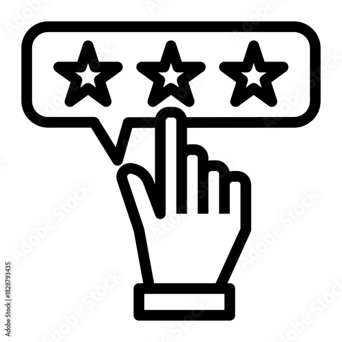 Testimonial Feedback Star Review Icon from Customer Assessment Collection (Outline style)