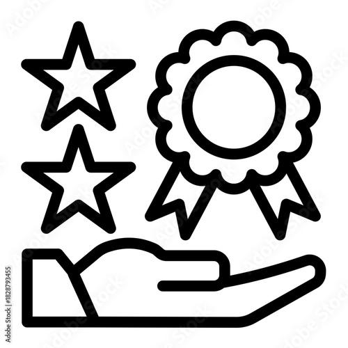 Customer Satisfaction Rating Badge Icon from Customer Assessment Collection (Outline style)