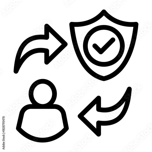 Assured Reliability Authority Shield Icon from Customer Assessment Collection (Outline style)