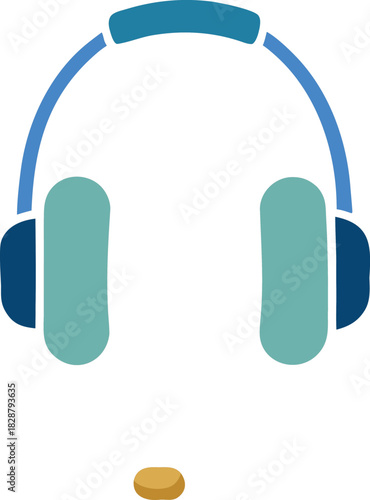 Headset with microphone icon isolated on transparent background