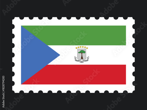 National Flag Postage Stamp Icon for EQUATORIAL GUINEA Mail, Patriotism, and National Identity