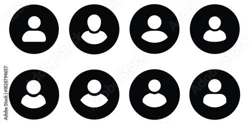 Simple Gray Avatar Icons Representing Male And Female Profiles. Vector Minimalist Design With A Professional Touch