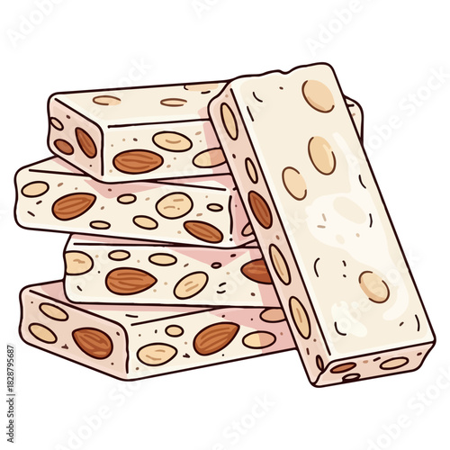 Spanish Turrón Christmas Candy Vector Illustration
