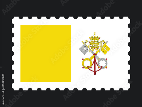 National Flag Postage Stamp Icon for VATICAN Mail, Patriotism, and National Identity