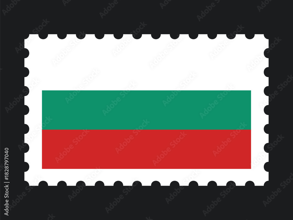 Fototapeta premium National Flag Postage Stamp Icon for BULGARIA Mail, Patriotism, and National Identity