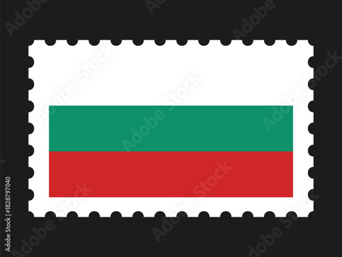 National Flag Postage Stamp Icon for BULGARIA Mail, Patriotism, and National Identity