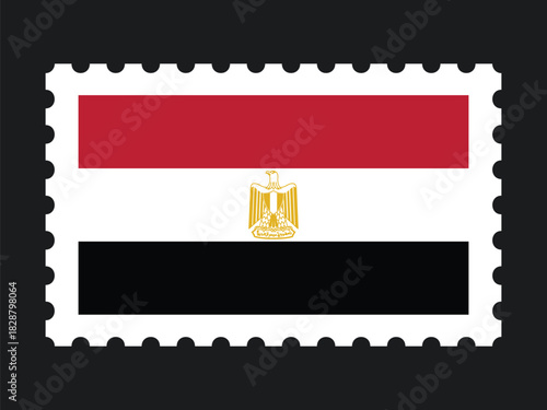 National Flag Postage Stamp Icon for EGYPT Mail, Patriotism, and National Identity