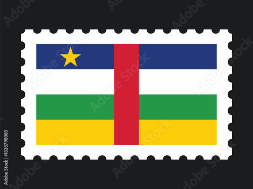 National Flag Postage Stamp Icon for C.A.R Mail, Patriotism, and National Identity
