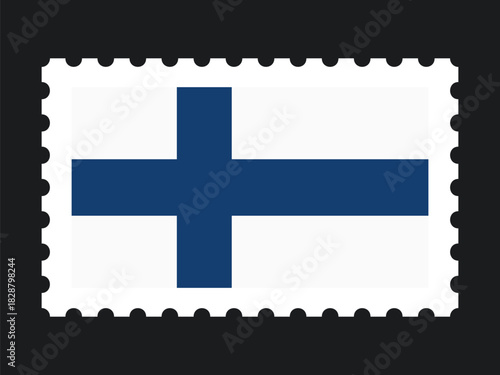National Flag Postage Stamp Icon for FINLAND Mail, Patriotism, and National Identity