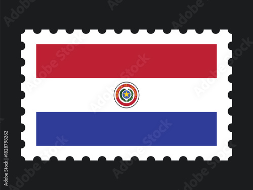 National Flag Postage Stamp Icon for PARAGUAY Mail, Patriotism, and National Identity