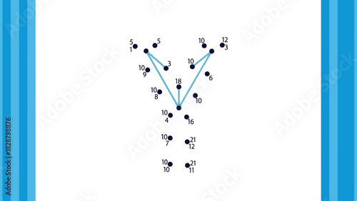 Connect the Dots - Geometric Y-Shape Illustration