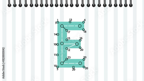 Connect the Dots E Puzzle on Spiral Notebook A Fun Alphabet Learning Game