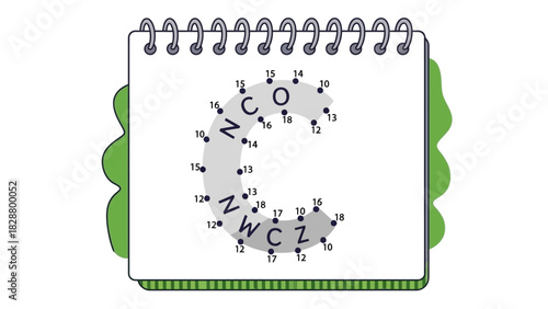 Connect the Dots Letter C Educational Game Illustration for Kids' Learning Resources