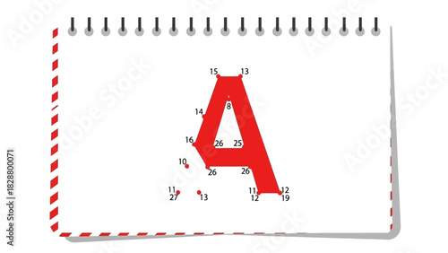 Connect the Dots Educational Letter A Puzzle Illustration for Learning