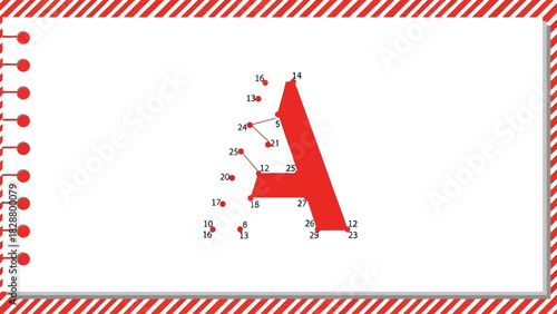 Letter A Dot to Dot Puzzle for Children Educational Game for Kids Learning Alphabet