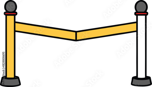 Queue barrier illustration icon isolated on transparent background