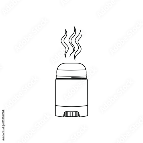 Deodorant stick outline with scent or odor emanating upwards personal hygiene item